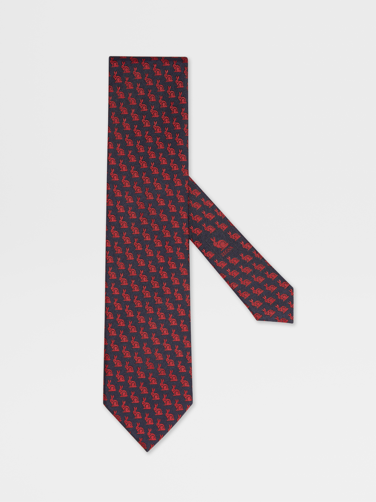 Blue and Red Jacquard Silk Tie